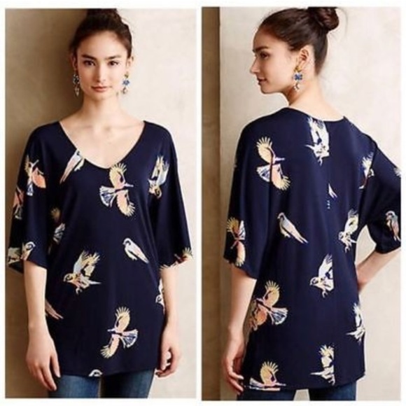 Anthropologie Tops - Deletta Flyaway Bird Kimono Tunic Anthropolgie